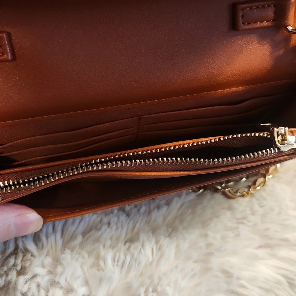 Bebe quilted bag with Gold rope chain cross body bag. Gently Used - Picture 13 of 16